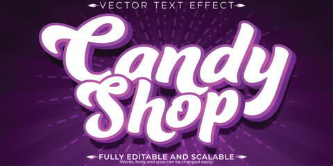 Candy shop text effect, editable pink and sweet customizable font style