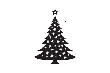 Christmas tree silhouette png vector