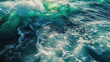 Fototapeta na wymiar Blue green surface of the ocean
