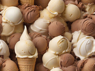 brown and white ice cream