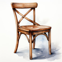 watercolor Chair clipart, Generative Ai