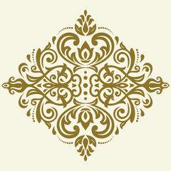 Elegant vintage vector ornament in classic style. Abstract traditional golden ornament with oriental elements. Classic vintage pattern