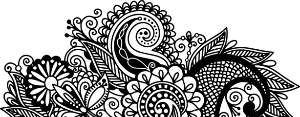 paisley henna pattern flower design
