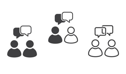 Speaking people icon in in two variants, vector graphic illustration.