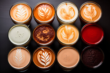 Coffee Palette Vibrant Cups Wallpaper