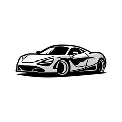 vector super car on black background, use for logo or illustration