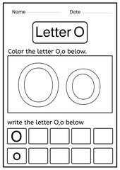coloring letter O worksheets - writing letter O worksheets	
