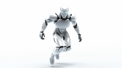 Active Humanoid AI, Fluid Motion, Plain White Background