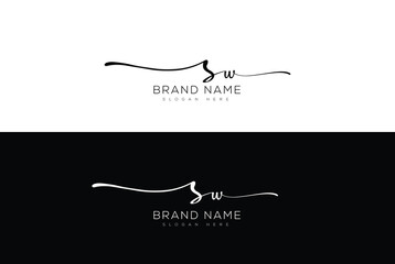 Sw initial handwriting signature logo - obrazy, fototapety, plakaty