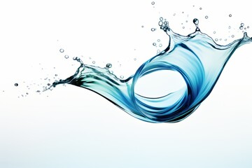 Captivating and refreshing pure blue water splash isolated on a clean white background - obrazy, fototapety, plakaty