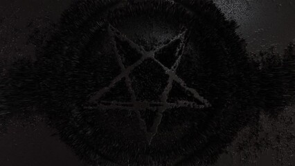 Pentagram wicca star esoteric occult spiritual and black magic symbol. Pentacle neon star amulet satanic pentagram - Powered by Adobe
