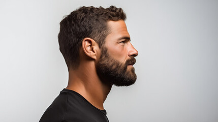 Obraz premium Corporate Professional Man, Side Profile, White Backdrop