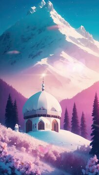 mosque in the snow