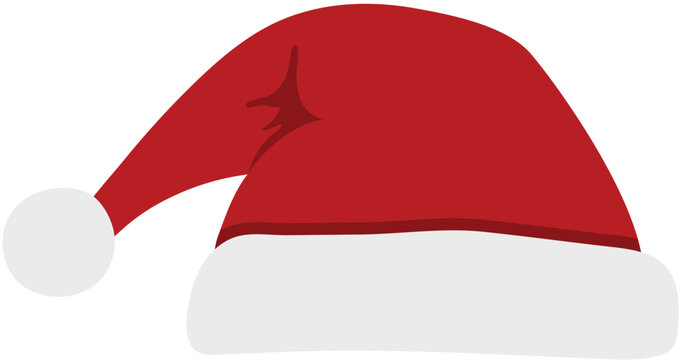 Realistic  red santa hats. New Year red hat. - stock vector.