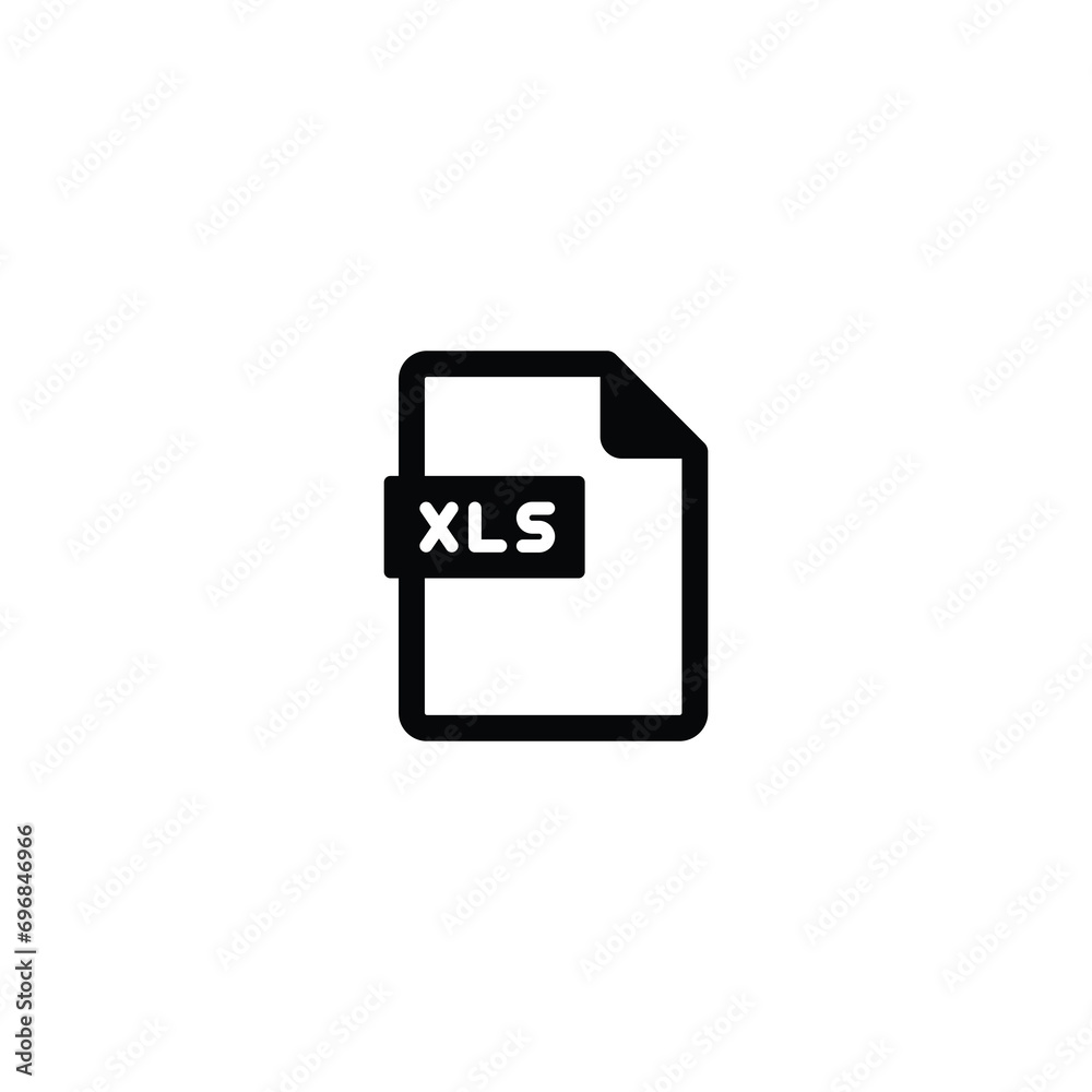 Poster xls document icon, xls document sign vector for web site computer and mobile app