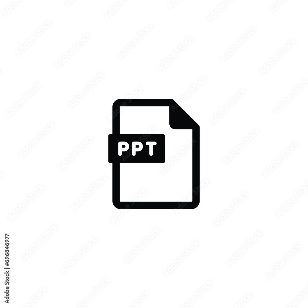Aufkleber ppt file icon, ppt file symbol vector for web site computer and mobile app