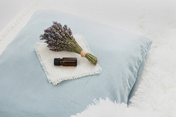 Using lavender flower essential oil for better good night sleep. Calming relaxing aromatherapy...