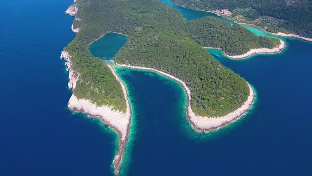 View of Mljet Island in Croatia. The National Park covers the western part of the island, which many regard as the most alluring in the Adriatic, full of lush and varied Mediterranean vegetation.