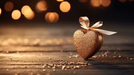 heart in glitter. Happy valentine day concept, love. Generated in ai