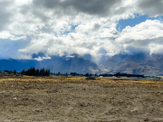 Panoramic view of Central Otago mountains in 
New Zealand