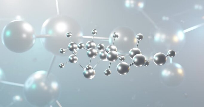 Lipoic acid rotating 3d molecule, molecular structure of alpha-lipoic acid, seamless video