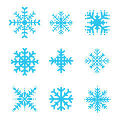set of snowflakes