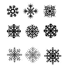 set of snowflakes