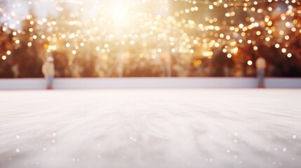 Festive background, empty skating rink, activity or sports area - Powered by Adobe