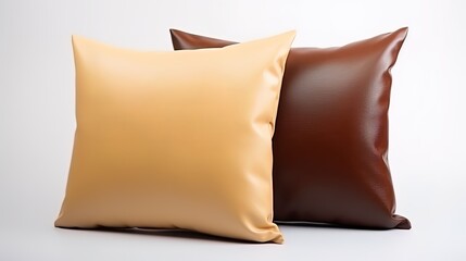Isolact on a white background leather accent pillows