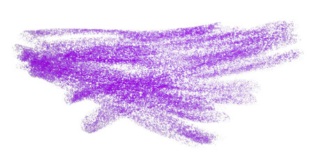 Purple crayon scribbles isolated on transparent background.