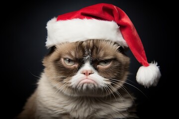 grumpy Christmas cat