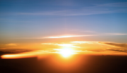 Fototapeta na wymiar Aerial view of beautiful sunset