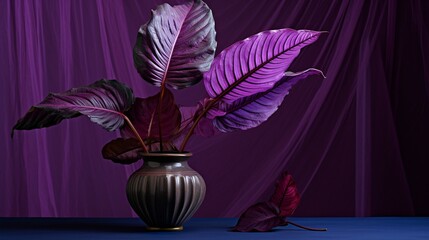 Minimal Floral Purple Vase