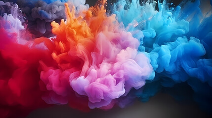 Fototapeta na wymiar Colorful background with powder explosion smoke, PPT background