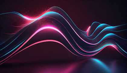 abstract background, Abstract futuristic background with pink blue glowing neon moving high speed...