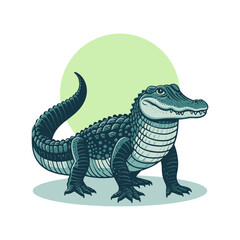 Alligator or crocodile vector illustration.