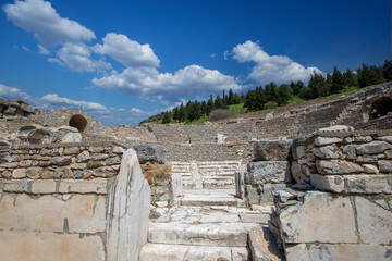 Fototapeta na wymiar Ephesus ancient city in Izmir. Ephesus was an ancient Greek city on the west coast of Anatolia, now in Turkey.