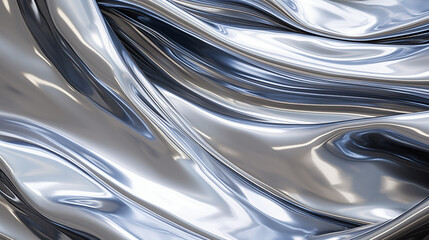 Shimmering Silver Abstracts, close-up images of silver metallic surfaces
