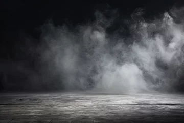 Poster Studio with smoke weave mysterious dance against dark backdrop. Interplay of black and white creates atmospheric effect enhancing sense of mystery and drama © Wuttichai