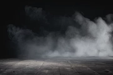 Poster Studio with smoke weave mysterious dance against dark backdrop. Interplay of black and white creates atmospheric effect enhancing sense of mystery and drama © Wuttichai