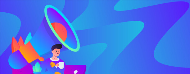 Flat vector illustration of business people operating work scene
