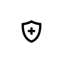 Shield medical insurance icon vector for web site Computer and mobile app