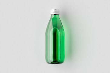 Water bottle mockup. Green glass.