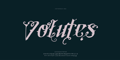 Abstract Fashion font alphabet. Minimal modern urban fonts for logo, brand etc. Typography Calligraphy typeface uppercase lowercase and number. vector illustration
