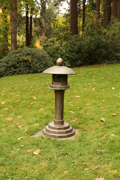 Japanese pagoda in garden