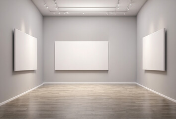 empty room with empty white frame