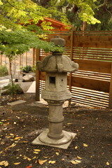 Japanese pagoda in garden