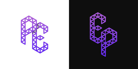Letters EP and PE Polygon Logo Set, suitable for business related to polygon with EP and PE initials