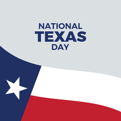 National Texas Day poster vector illustration. Waving Flag of Mexico icon vector isolated on a gray background. Texas State Flag symbol. February 1. Important day