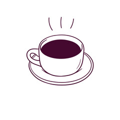 Hand Drawn illustration of coffe cup icon. Doodle Vector Sketch Illustration